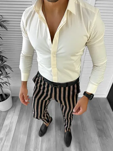 Pantaloni barbati eleganti in dungi B1883 F6-5.1 / 34-5 E~